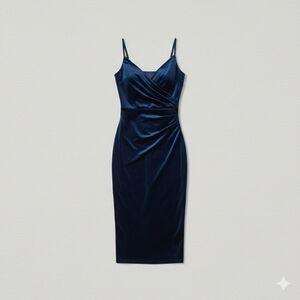 Sophisticated Midnight Blue Midi Dress